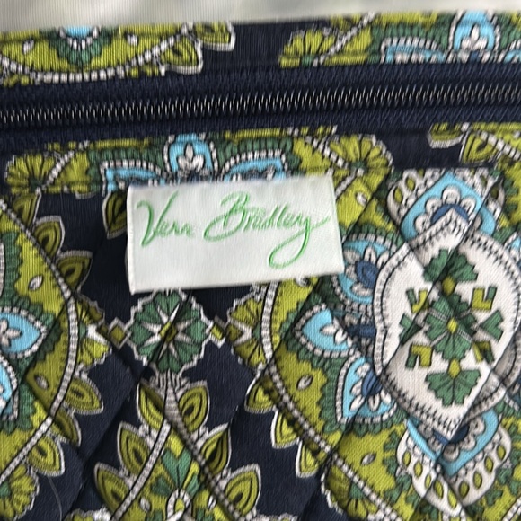 Vera Bradley Green and Blue Cosmetic Bag with Geometric Design - Picture 5 of 13